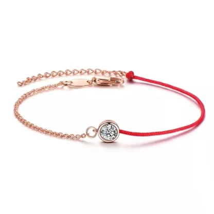 bracelet cordon rouge pour femme avec zircon