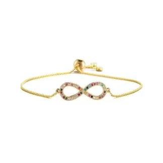 bracelet infini cristaux multicolores