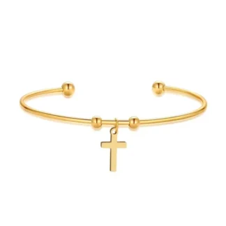 bracelet jonc croix pour femme