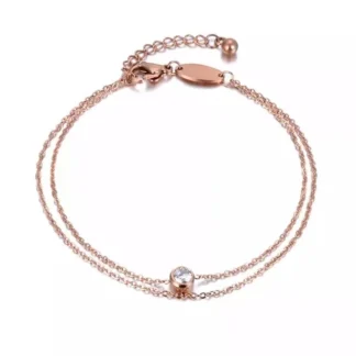 bracelet multirang rang or rose