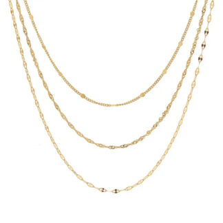 collier composé de trois chaines style minimaliste