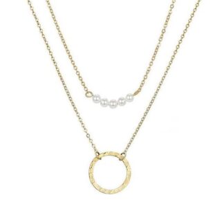 collier multirang cercle perle