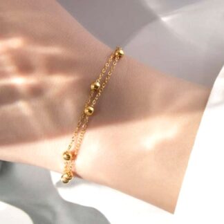 bracelet double rang acier inoxydable pour femme
