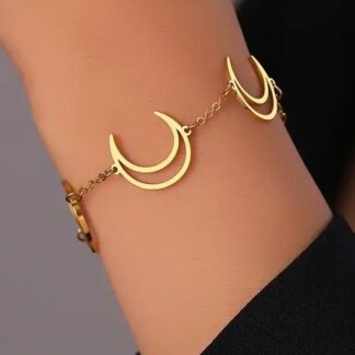 bracelet femme lune en acier inoxydable