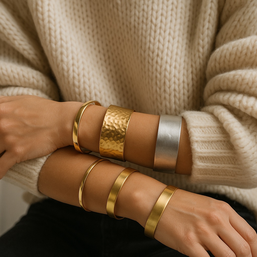 femme avec bracelets et manchettes tendance hiver 2025 2026